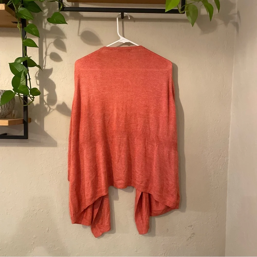 Sejour Orange Open Front Waterfall Front Cardigan - Picture 3 of 5